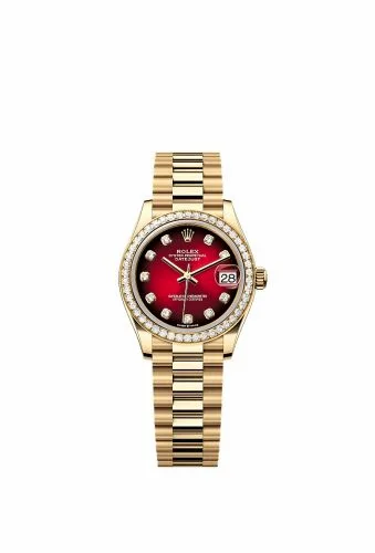 Rolex Datejust 31 Yellow Gold - Diamond / Red Gradient / President 278288RBR-0041 (m278288rbr-0041)